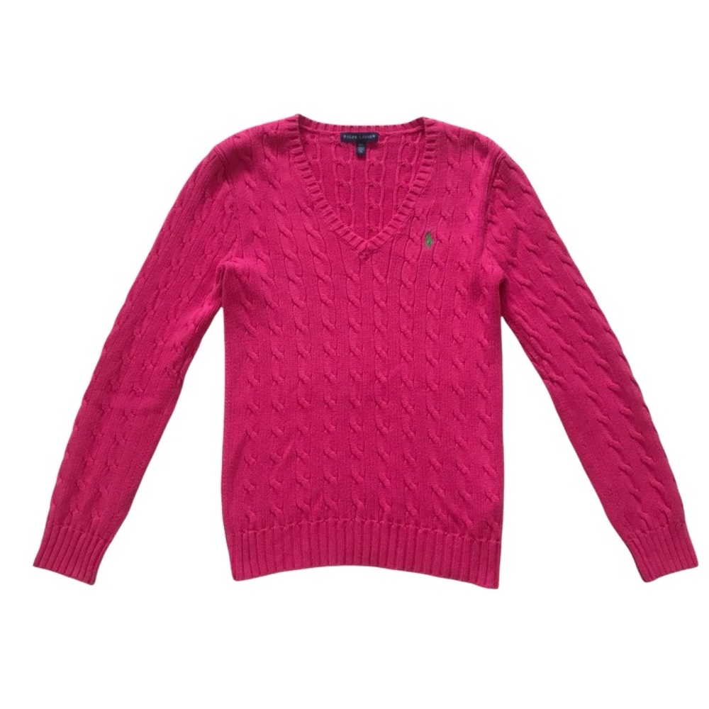Ralph Lauren Cable Knit Sweater Pink Vintage